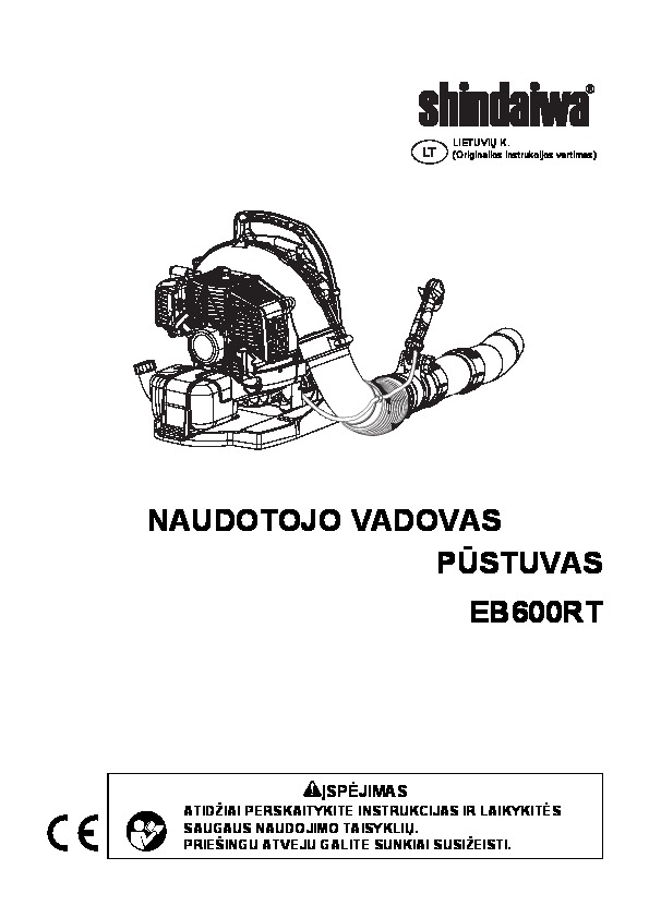 Operating manual for EB600RT L